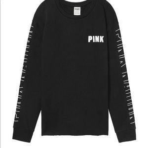 🆕 PINK CAMPUS CREW Pure Black Size Large